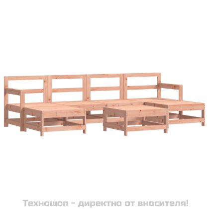 Градински комплект с възглавници, 7 части, дугласко дърво масив