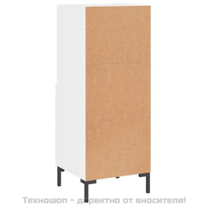 Сайдборд, бял гланц, 34,5x34x90 см, инженерно дърво