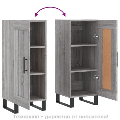 Сайдборд, сив сонома, 34,5x34x90 см, инженерно дърво