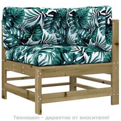 Градински лаундж комплект 5 части с възглавници импрегниран бор
