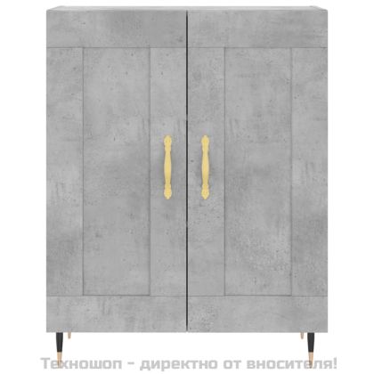 Сайдборд, бетонно сив, 69,5x34x90 см, инженерно дърво