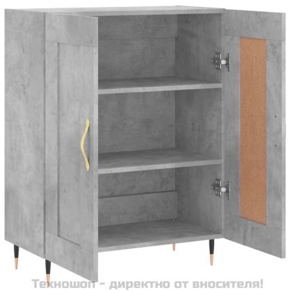 Сайдборд, бетонно сив, 69,5x34x90 см, инженерно дърво
