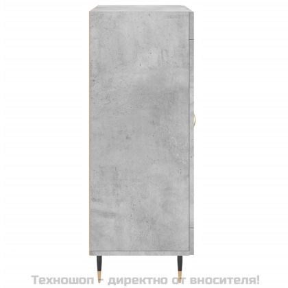 Сайдборд, бетонно сив, 69,5x34x90 см, инженерно дърво