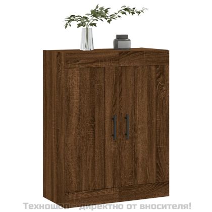 Стенен шкаф кафяв дъб 69,5x34x90 см инженерно дърво