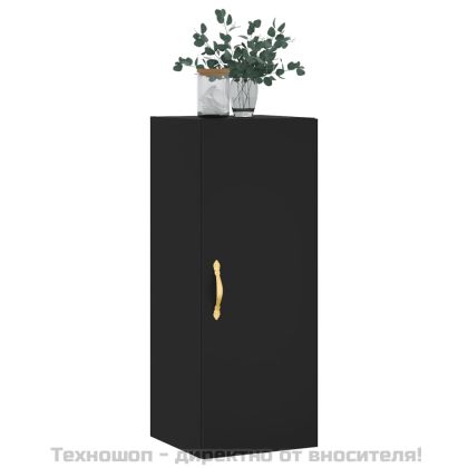 Стенен шкаф черен 34,5x34x90 см
