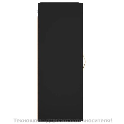 Стенен шкаф черен 34,5x34x90 см
