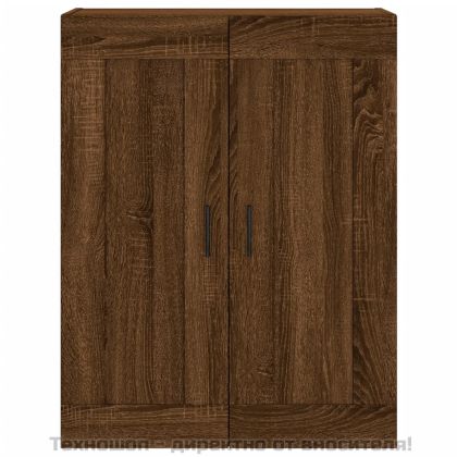 Стенен шкаф кафяв дъб 69,5x34x90 см инженерно дърво