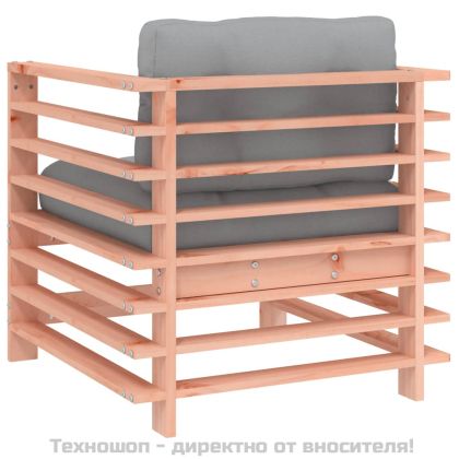 Градински столове с възглавници 2 бр масивно дърво дуглас