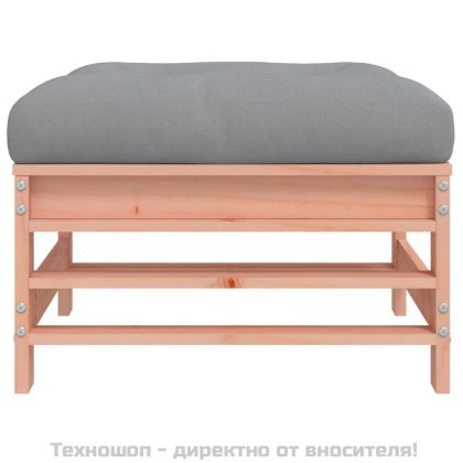 Градинска табуретка с възглавница, дугласко дърво масив