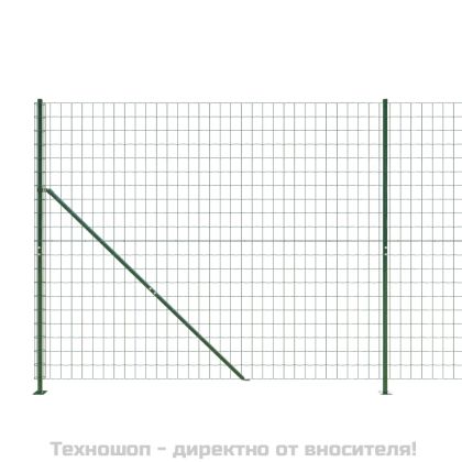 Плетена оградна мрежа с фланец, зелена, 1,6x25 м