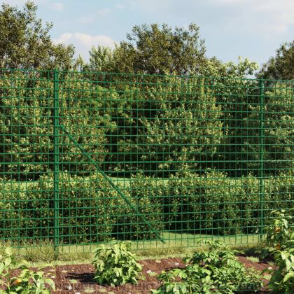 Плетена оградна мрежа с фланец, зелена, 1,4x25 м