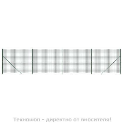 Плетена оградна мрежа с фланец, зелена, 2x10 м