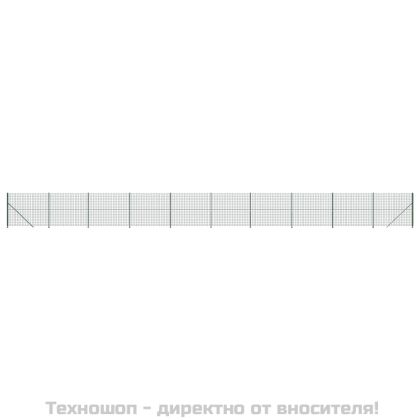 Плетена оградна мрежа с фланец, зелена, 1,8x25 м