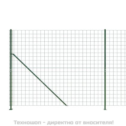 Плетена оградна мрежа с фланец, зелена, 1,8x25 м