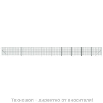 Плетена оградна мрежа с фланец, зелена, 1,4x25 м