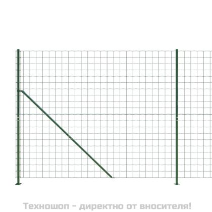 Плетена оградна мрежа с фланец, зелена, 1,4x25 м