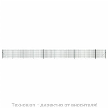 Плетена оградна мрежа с фланец, зелена, 1,8x25 м