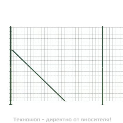 Плетена оградна мрежа с фланец, зелена, 1,8x25 м
