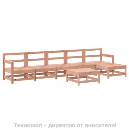 Градински комплект с възглавници, 7 части, дугласко дърво масив