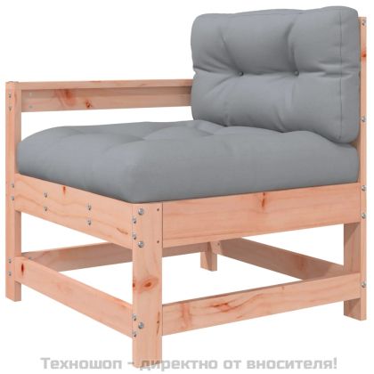 Градински комплект с възглавници, 7 части, дугласко дърво масив