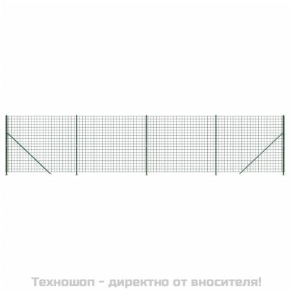 Плетена оградна мрежа с фланец, зелена, 1,8x10 м