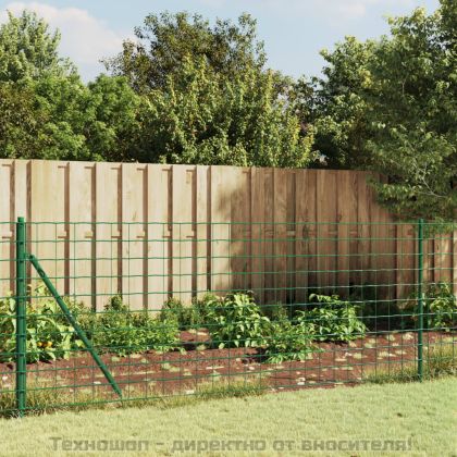 Плетена оградна мрежа с фланец, зелена, 0,8x25 м