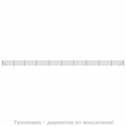 Плетена оградна мрежа с фланец, зелена, 0,8x25 м