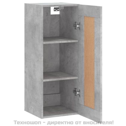 Стенен шкаф, бетонно сив, 34,5x34x90 см, инженерно дърво