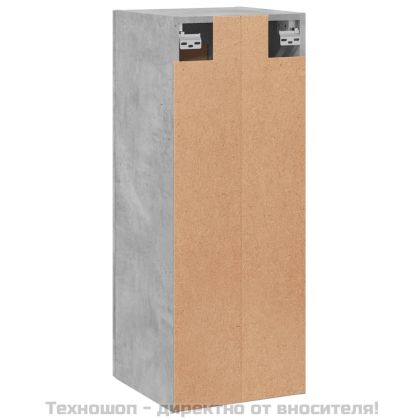 Стенен шкаф, бетонно сив, 34,5x34x90 см, инженерно дърво