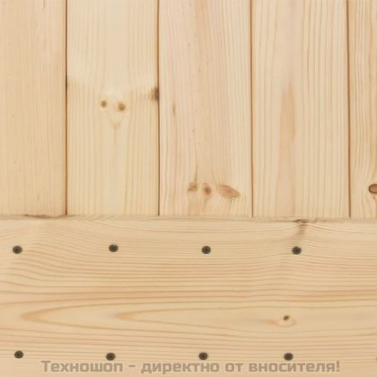 Плъзгаща врата с монтажни части, 85x210 см, борово дърво масив