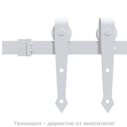 Плъзгаща врата с монтажни части, 85x210 см, борово дърво масив