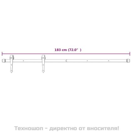 Плъзгаща врата с монтажни части, 85x210 см, борово дърво масив