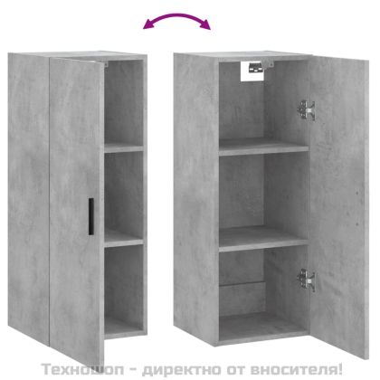 Стенен шкаф бетонно сив 34,5x34x90 см