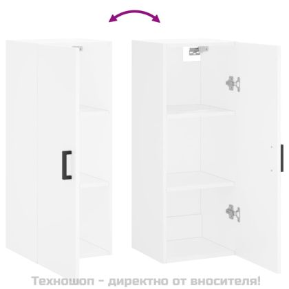 Стенен шкаф бял 34,5x34x90 см