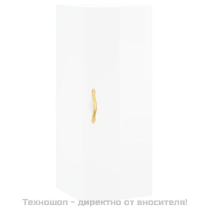 Стенен шкаф бял гланц 34,5x34x90 см