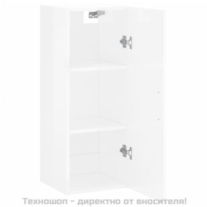 Стенен шкаф бял гланц 34,5x34x90 см