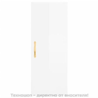 Стенен шкаф бял гланц 34,5x34x90 см