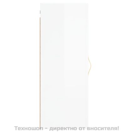 Стенен шкаф бял гланц 34,5x34x90 см