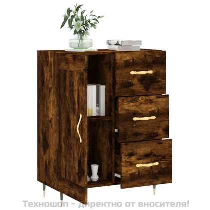 Сайдборд, опушен дъб, 69,5x34x90 см, инженерно дърво