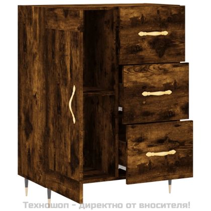 Сайдборд, опушен дъб, 69,5x34x90 см, инженерно дърво