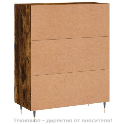 Сайдборд, опушен дъб, 69,5x34x90 см, инженерно дърво
