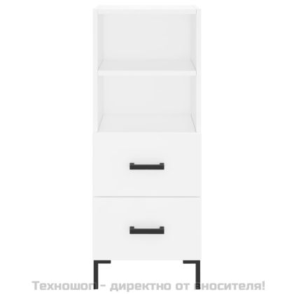 Сайдборд, бял, 34,5x34x90 см, инженерно дърво