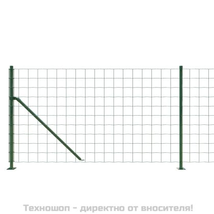 Плетена оградна мрежа с фланец, зелена, 1x25 м