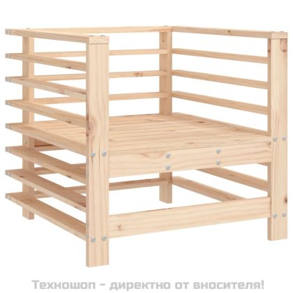 Градински столове с възглавници, 2 бр, бор масив