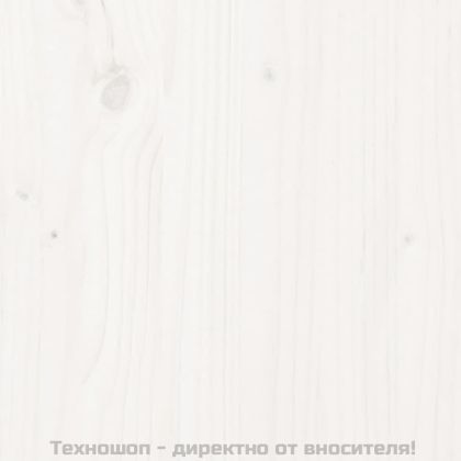 Ъглов диван с възглавници, бял, борово дърво масив