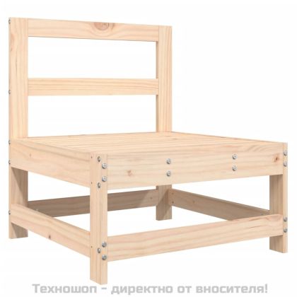 Среден диван с възглавници, борово дърво масив