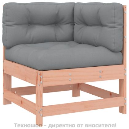 Ъглов диван с възглавници, дугласко дърво масив