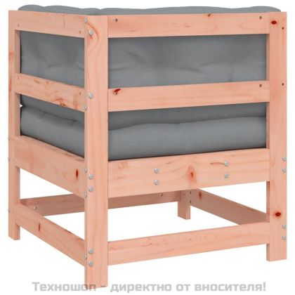 Ъглов диван с възглавници, дугласко дърво масив