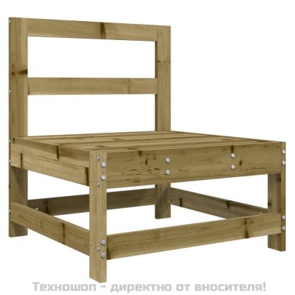 Среден диван с възглавници, импрегнирано борово дърво