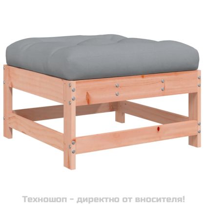 Градинска табуретка с възглавница, дугласко дърво масив
